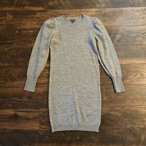 💜 Gray Long Sleeve Sweater Dress